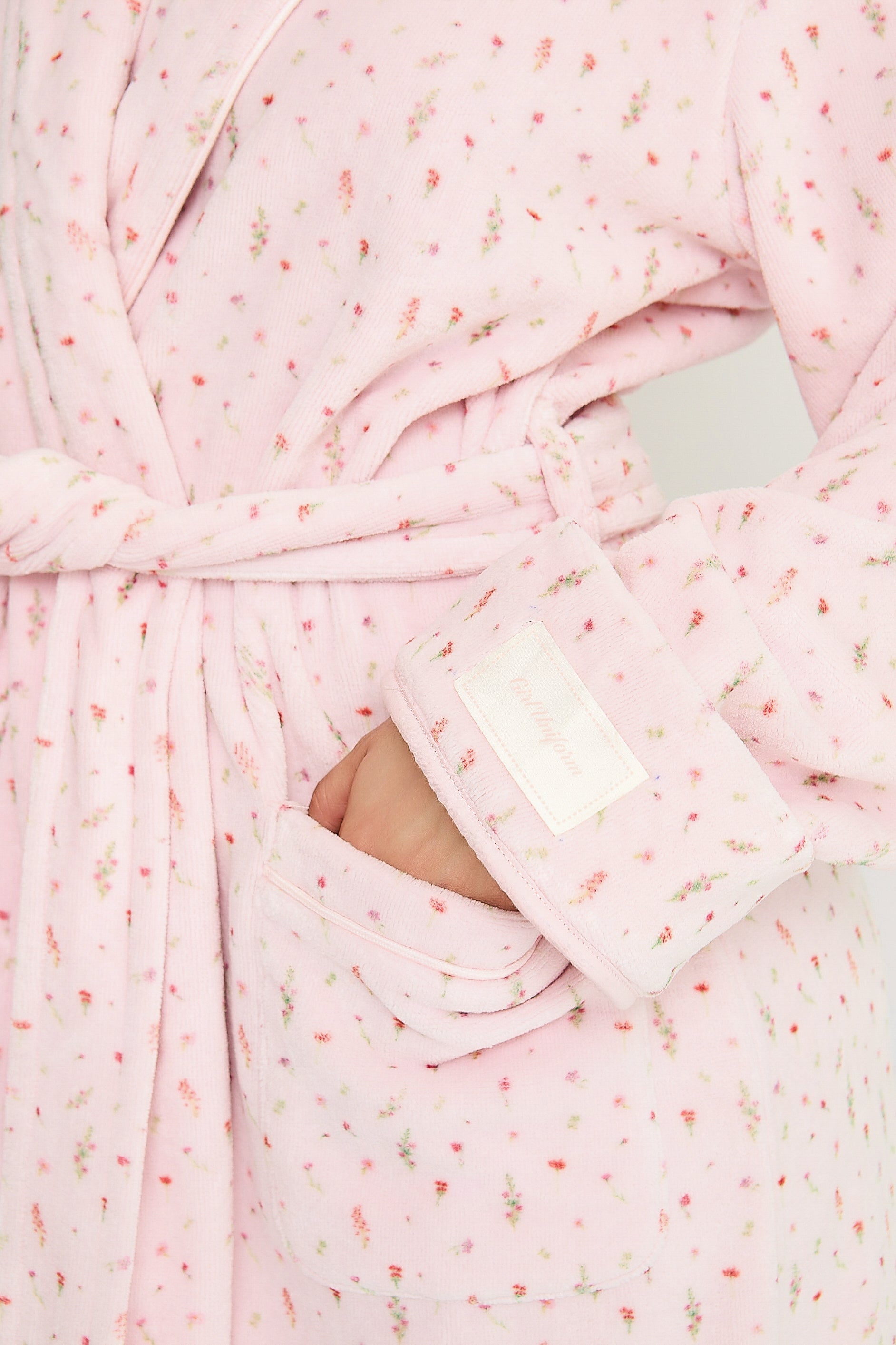 Ditsy Bathrobe in Pink