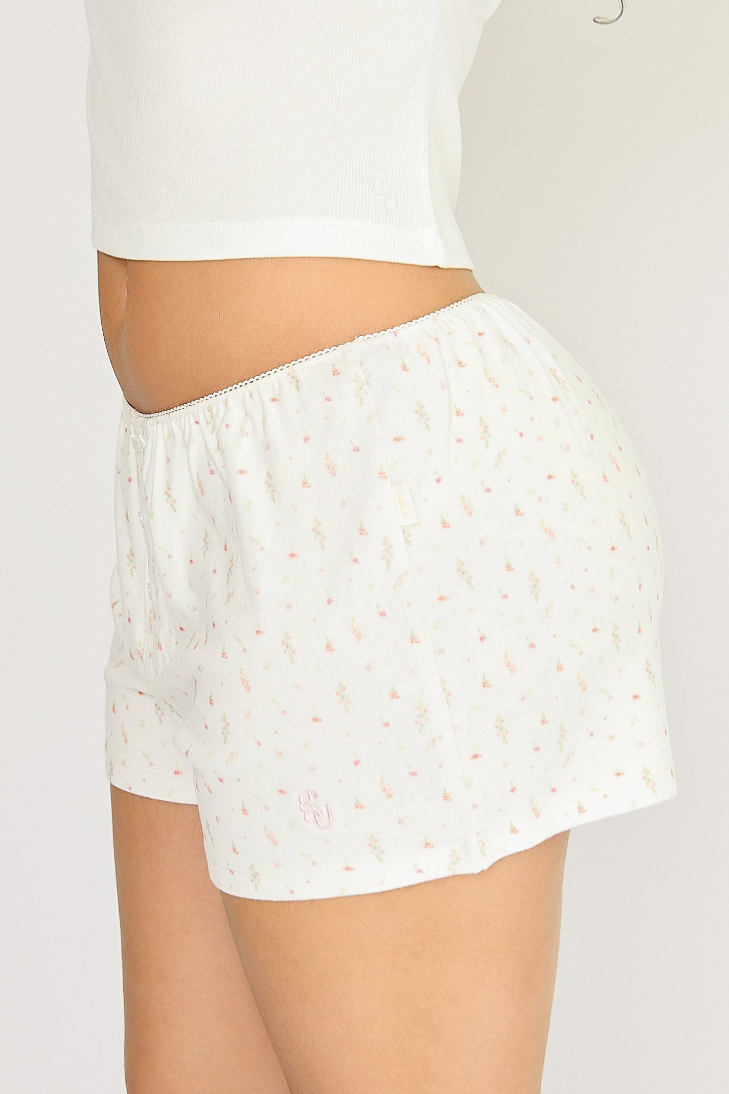 Ditsy Mini Pyjama Shorts by Girl Uniform