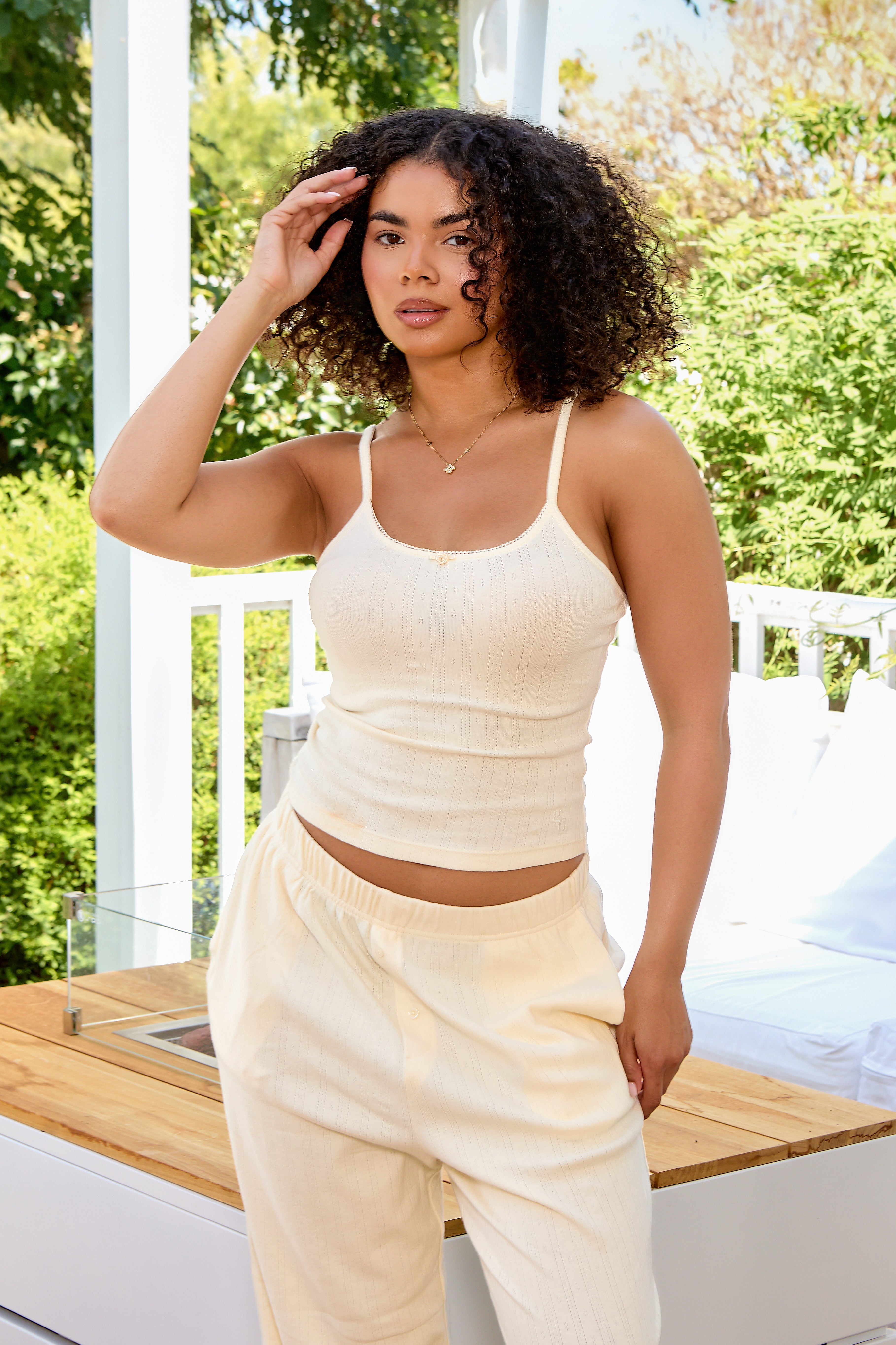 Buttermilk Pointelle Vest