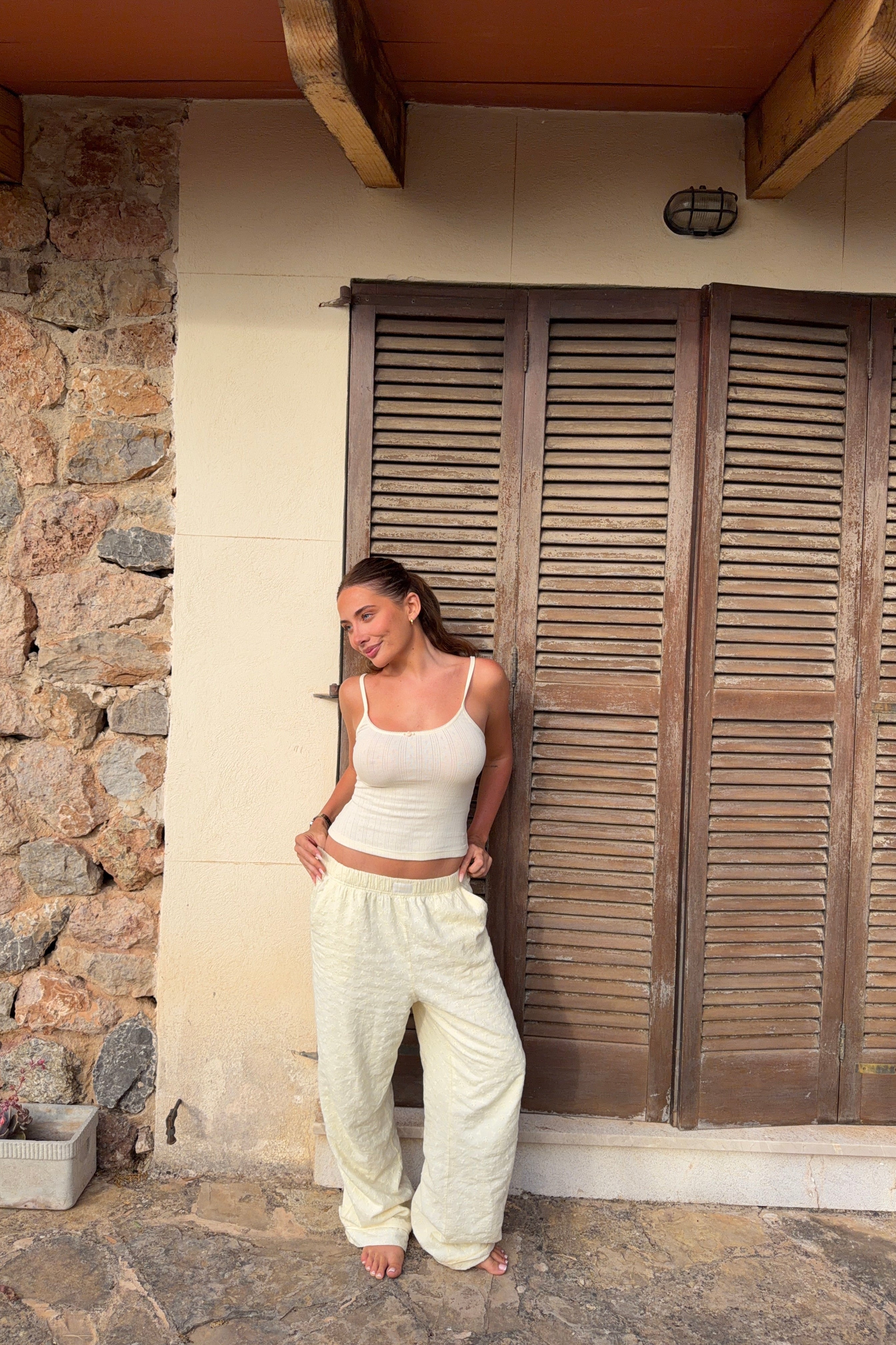Buttermilk Pointelle Vest