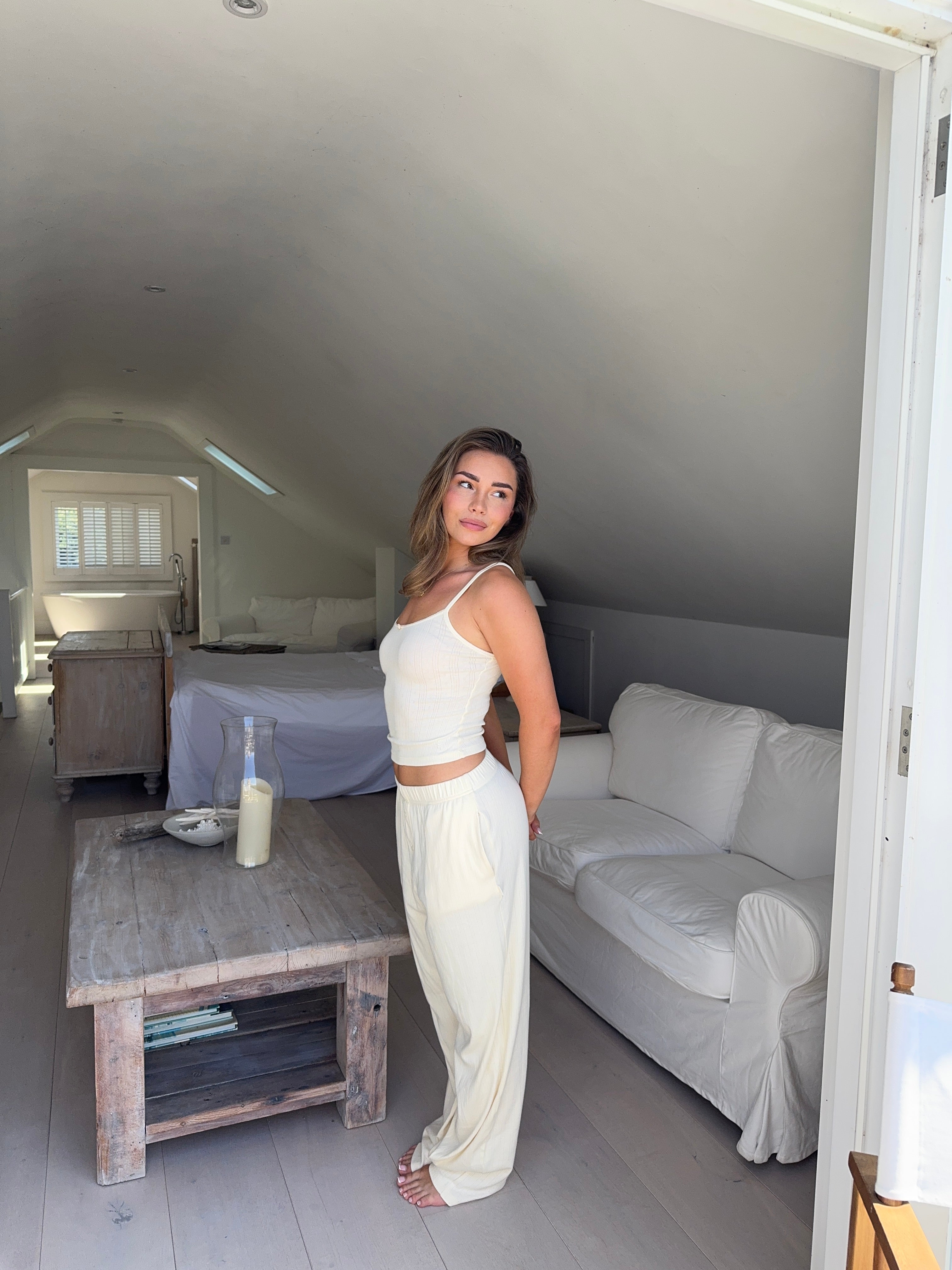 Buttermilk Pointelle Vest