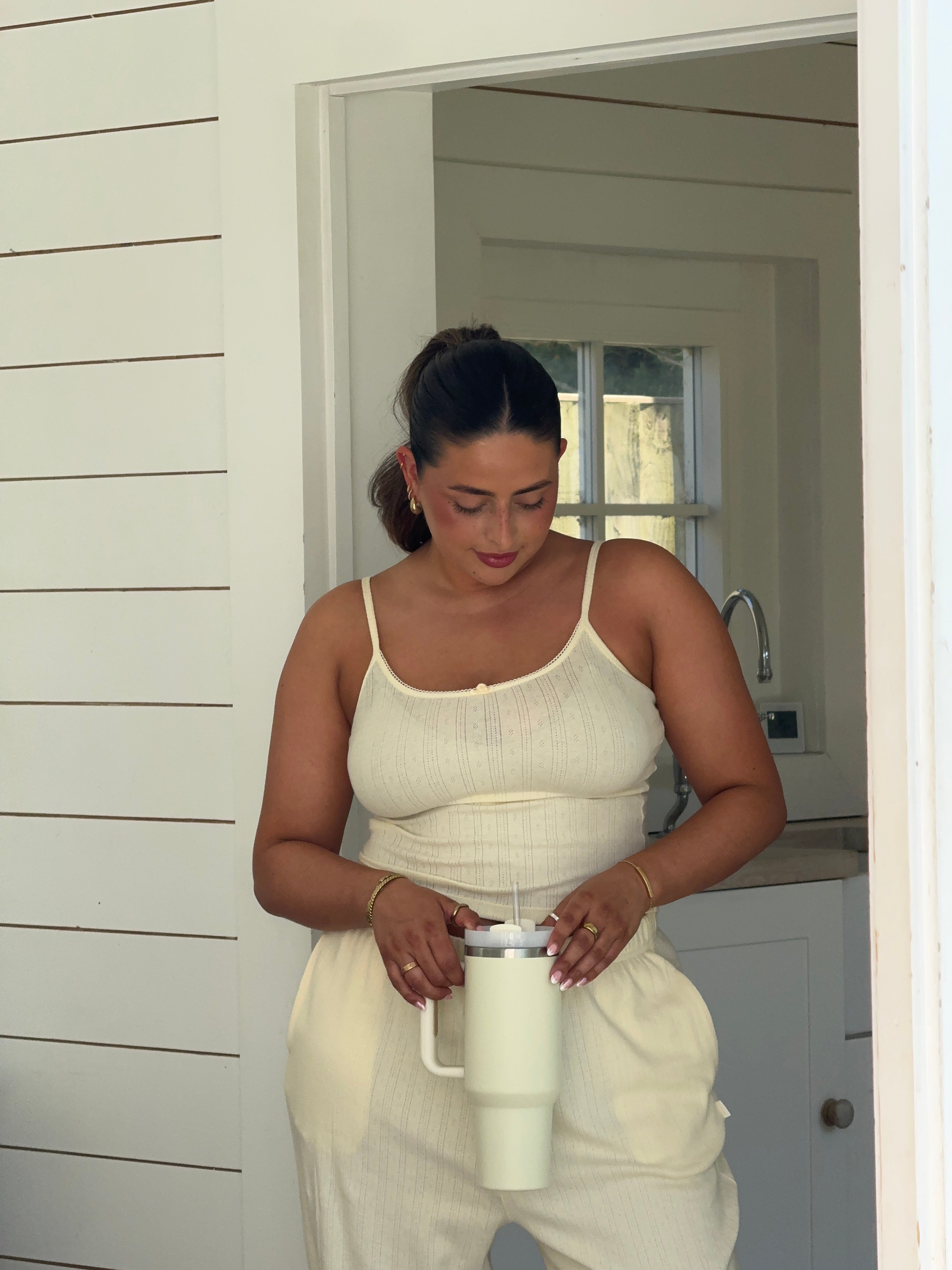 Buttermilk Pointelle Vest