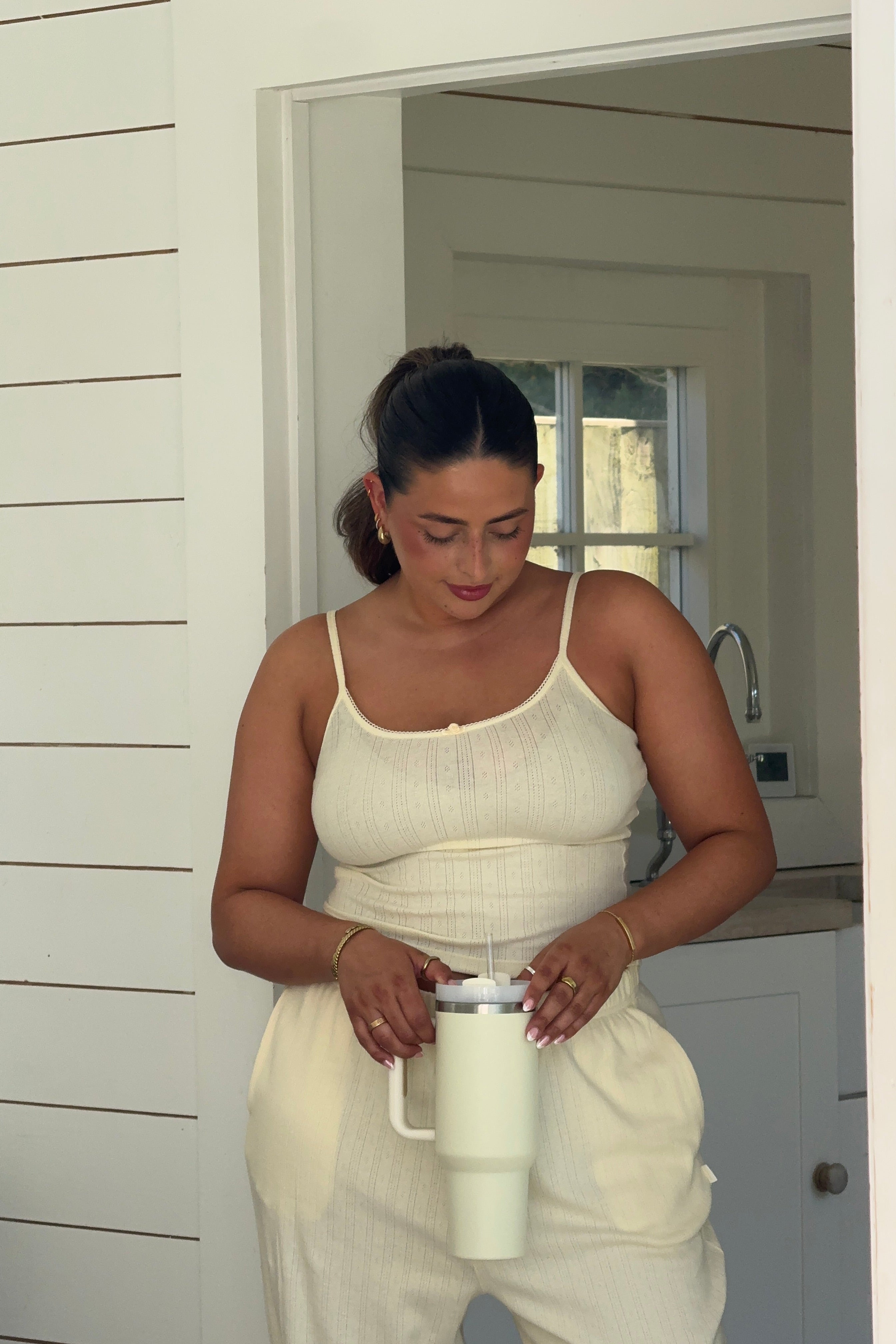 Buttermilk Pointelle Vest