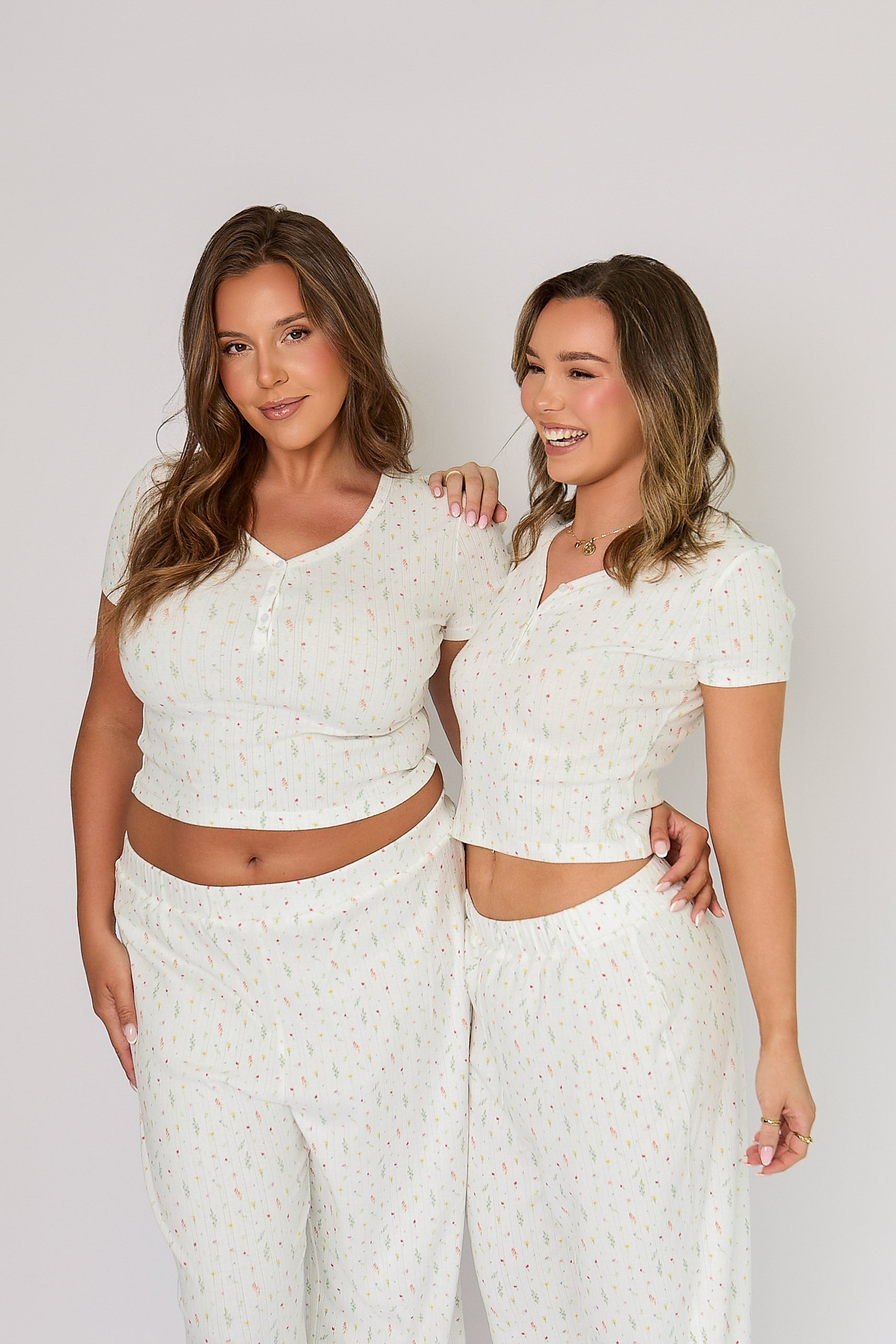 Ditsy Pyjama Bottoms in White