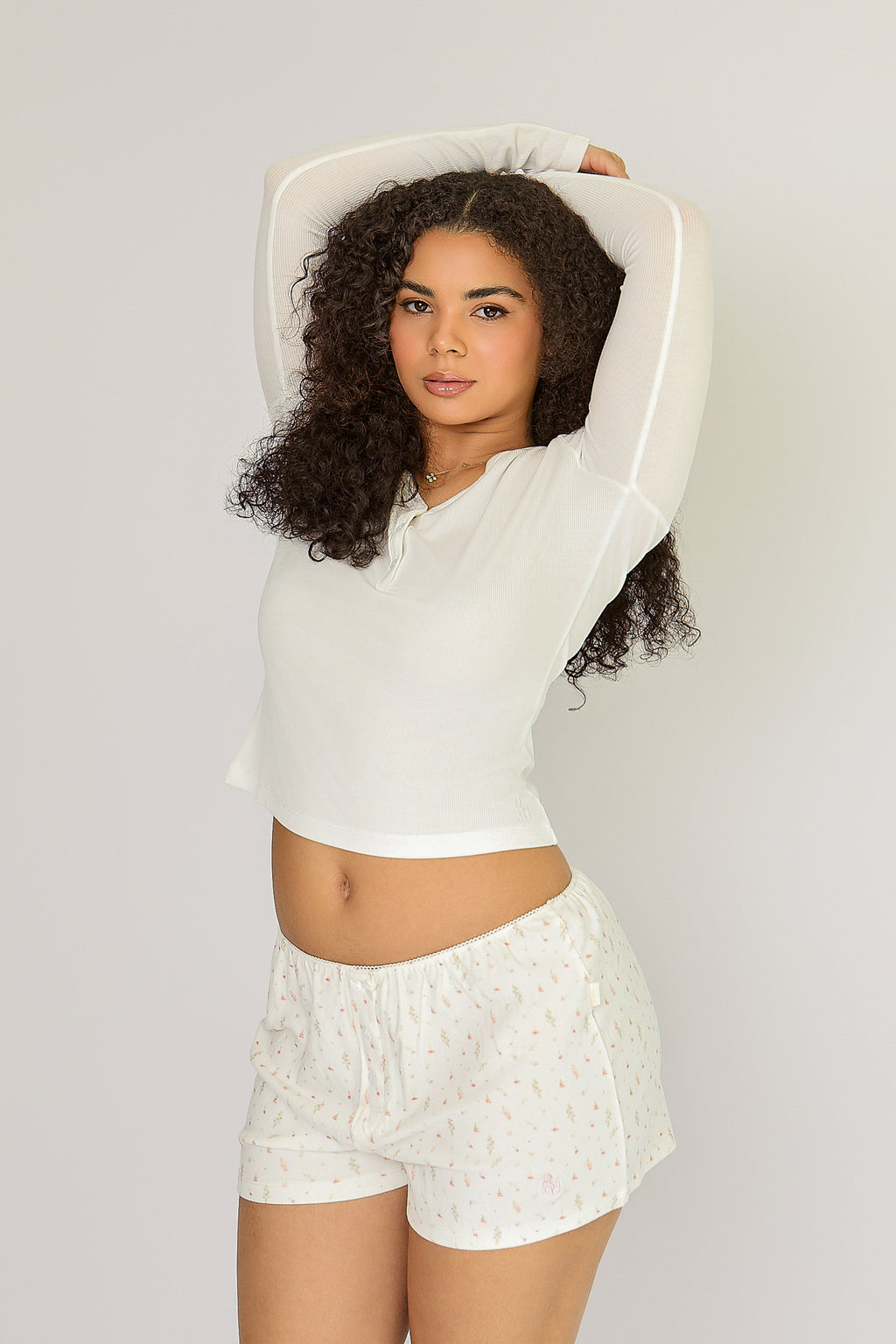 Pink Ditsy Mini Shorts