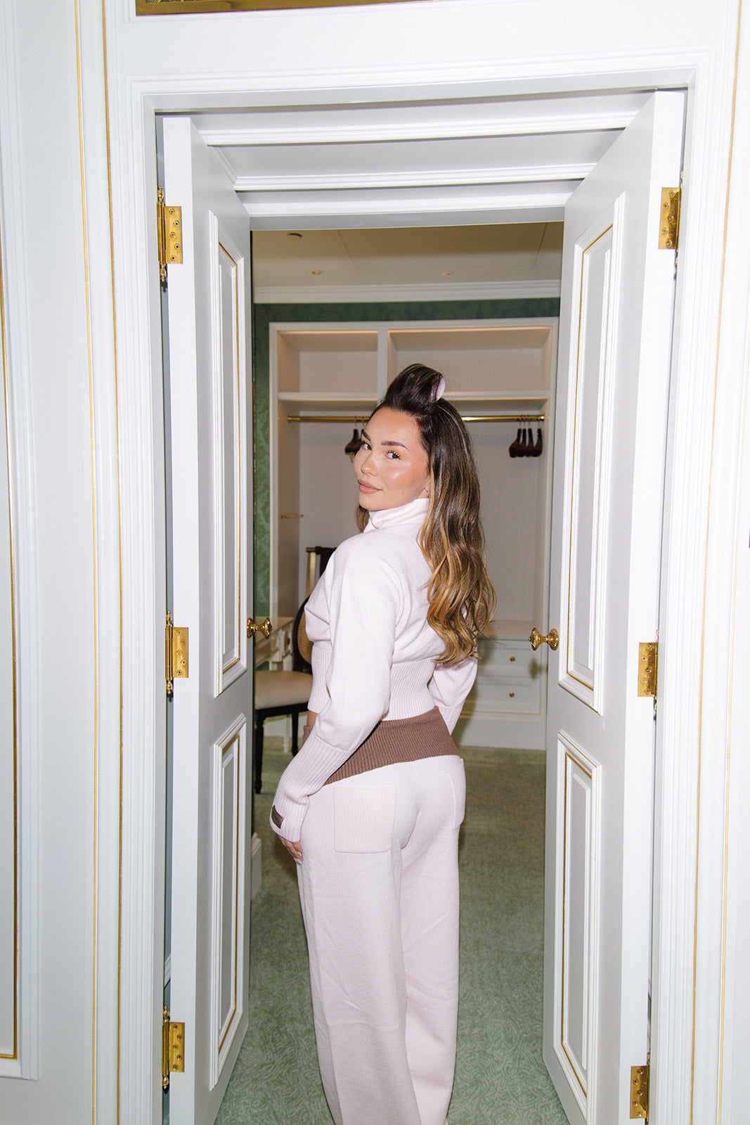 Frankie Knit trousers in pink