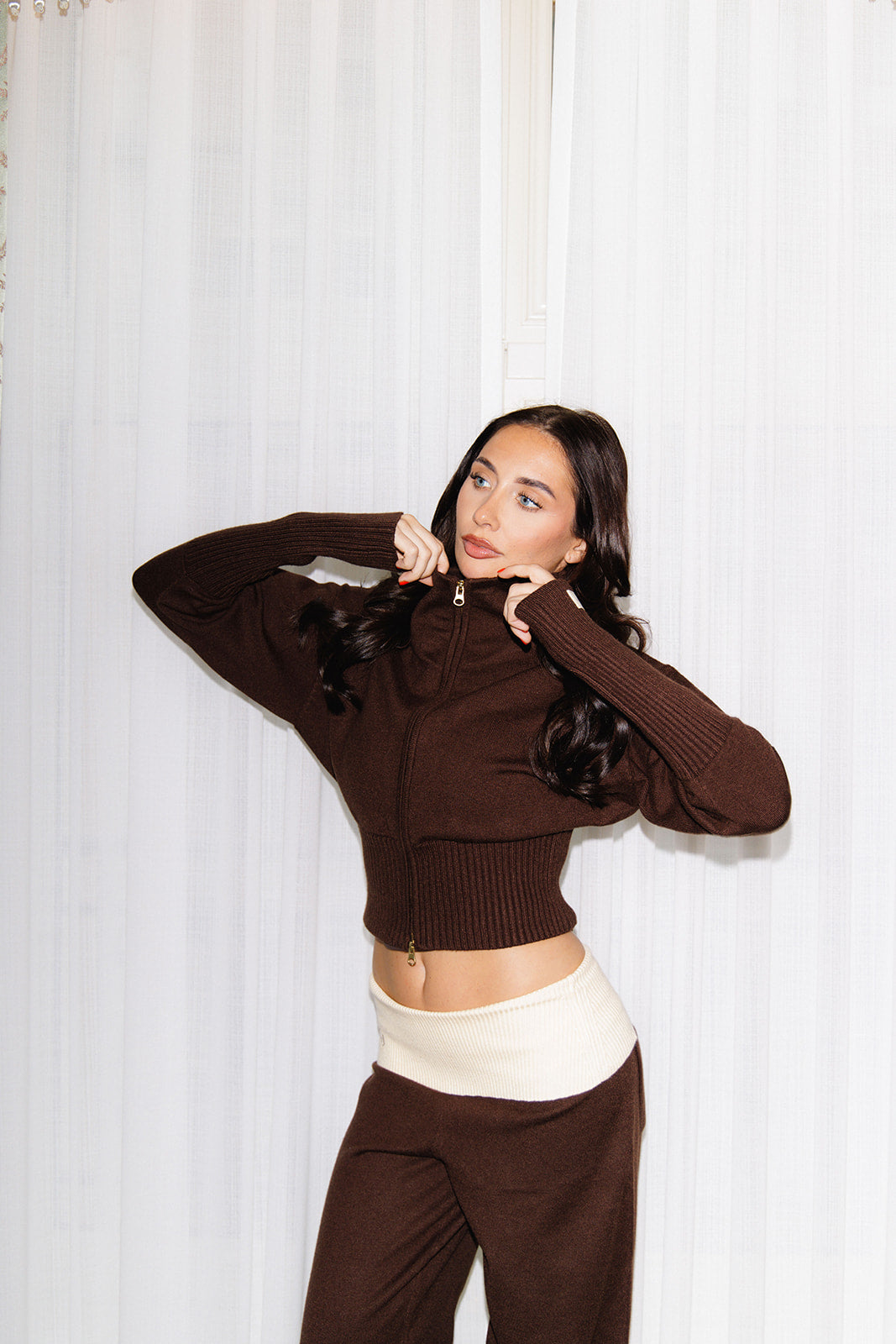 Frankie knit jacket in coco