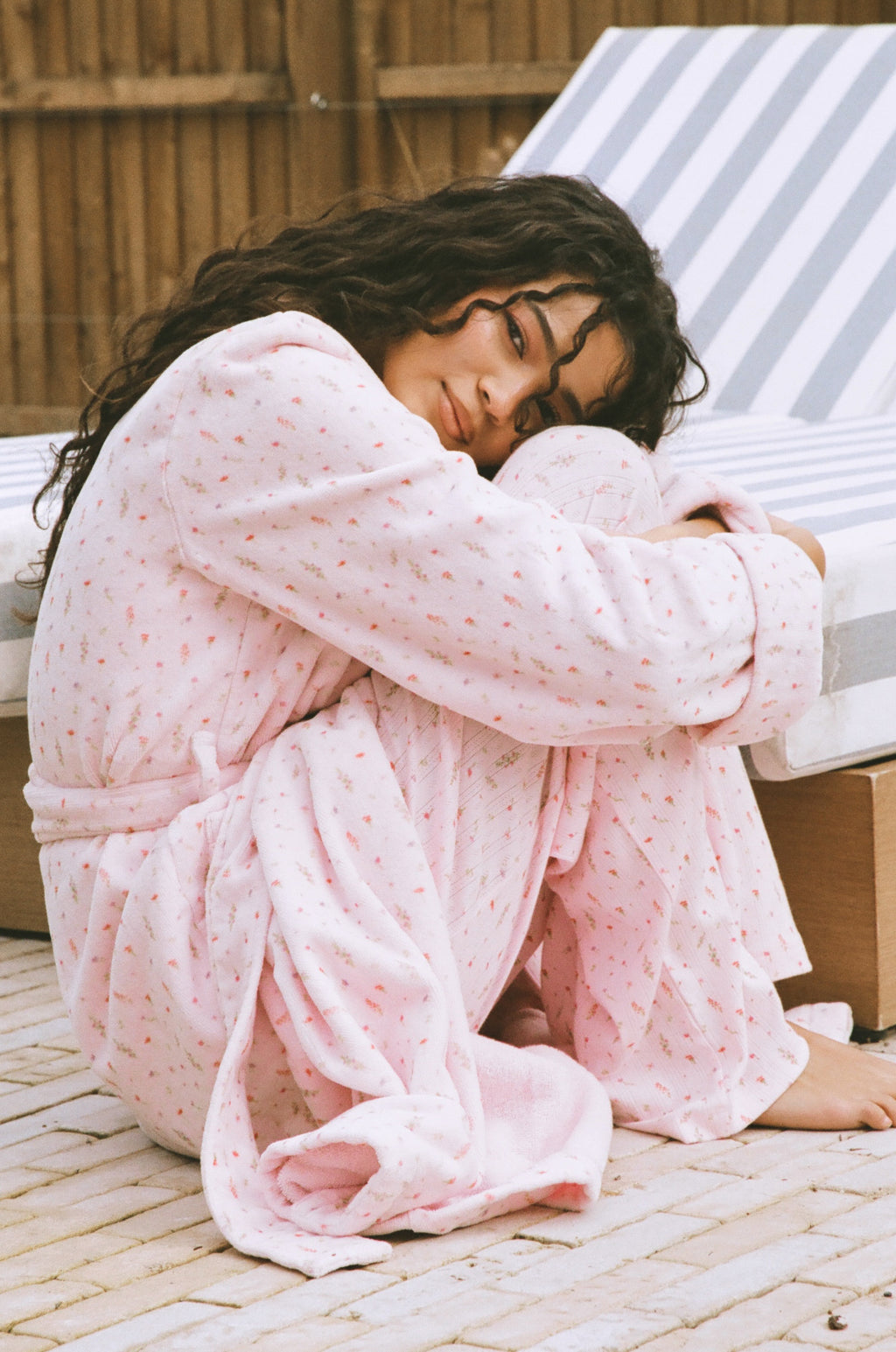 Ditsy Bathrobe in Pink