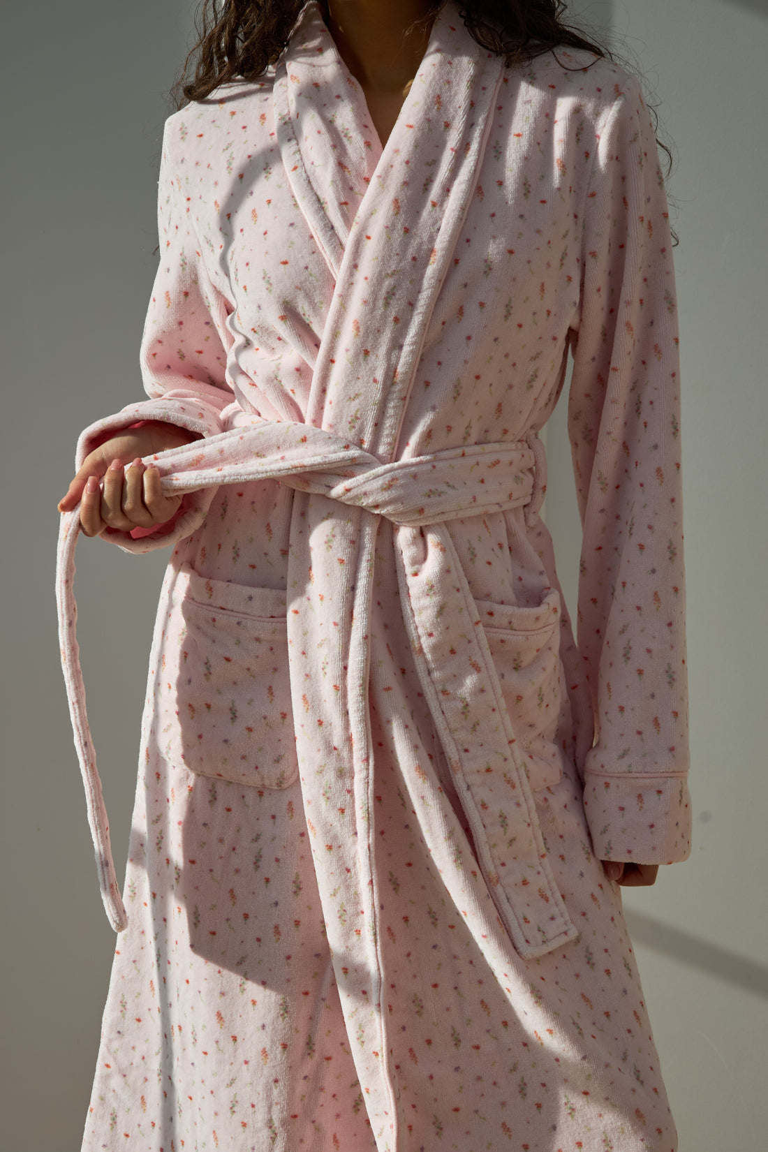 Ditsy Bathrobe in Pink