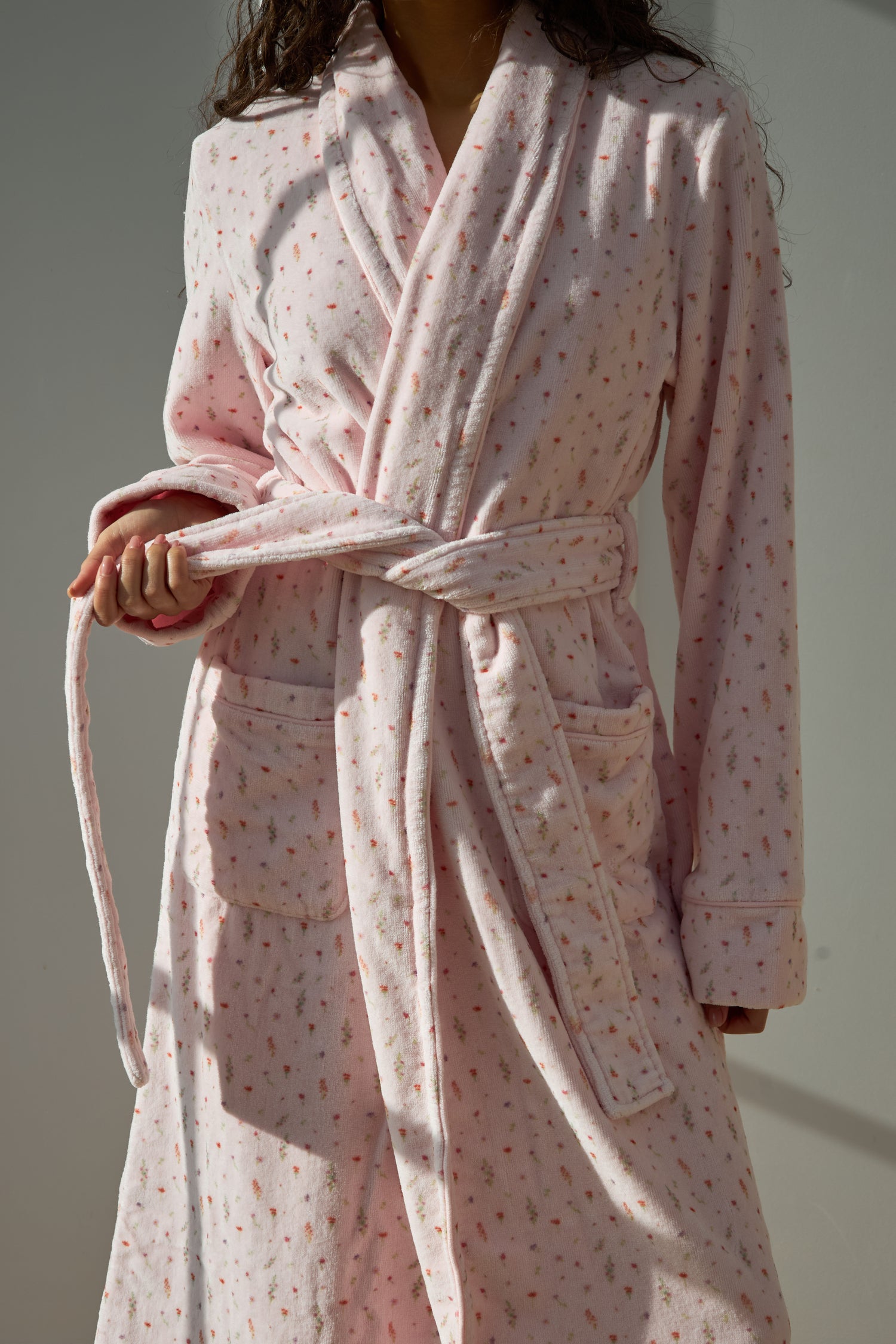Ditsy Bathrobe in Pink