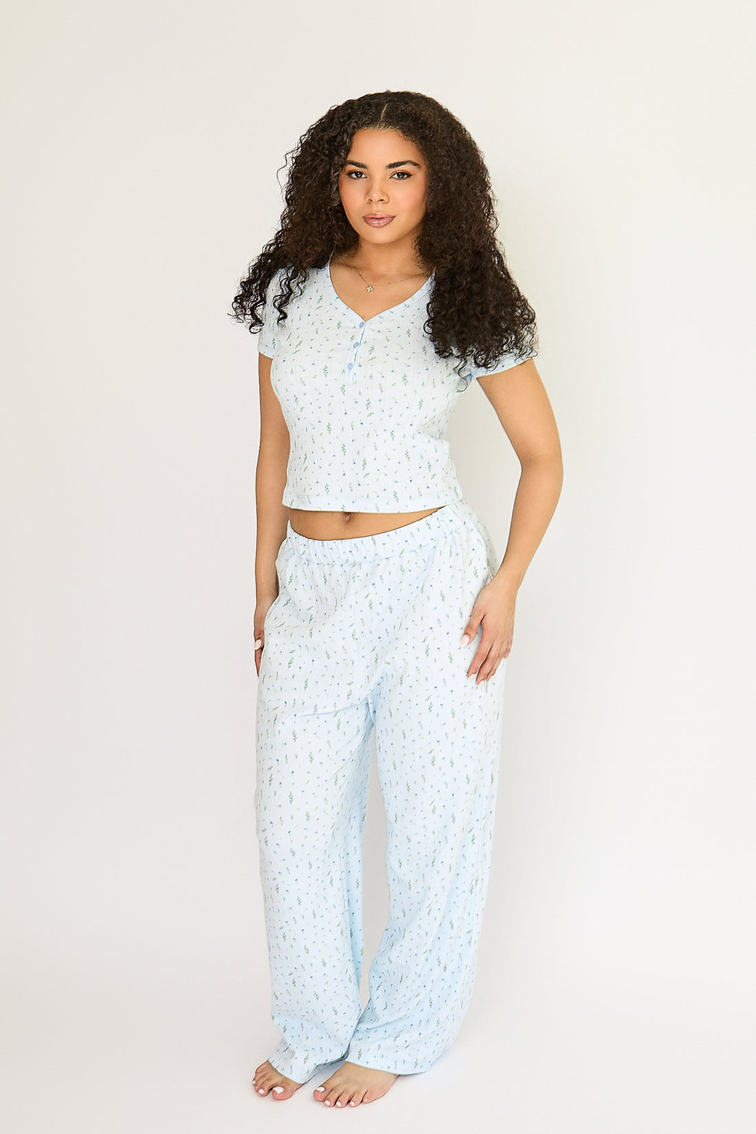 Blue Ditsy Sweetheart Baby Pyjama Tee by Girls Uniform