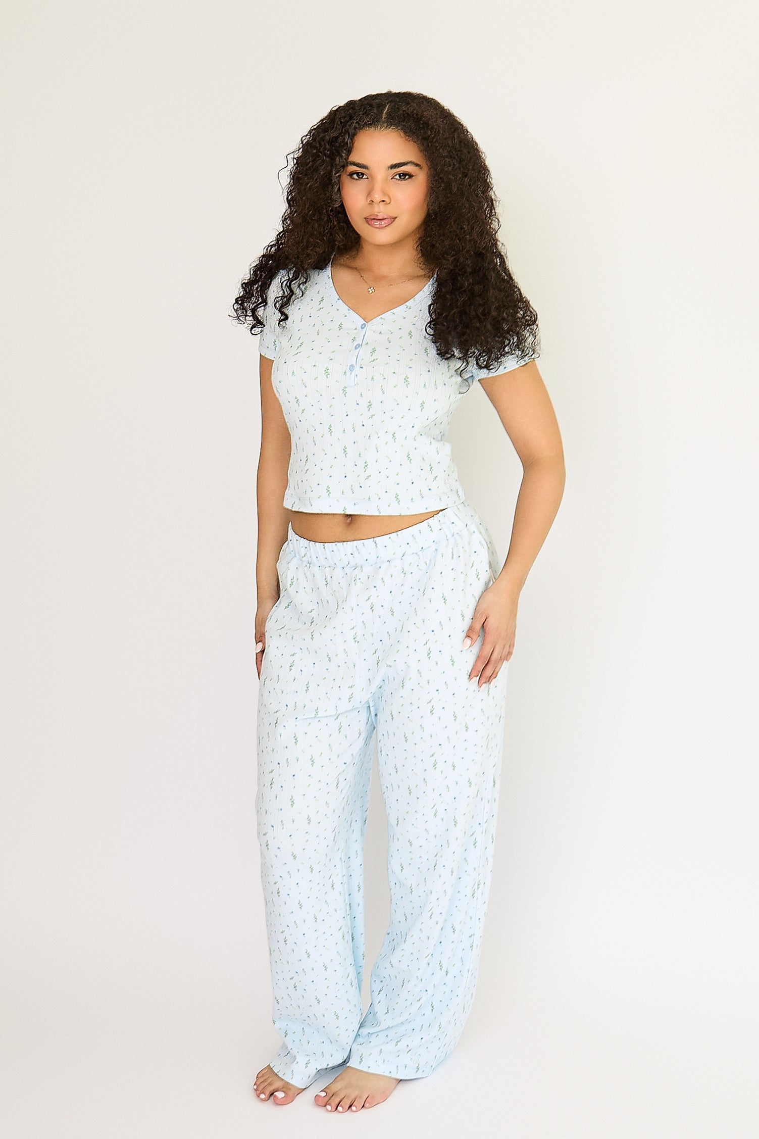 Blue Ditsy Sweetheart Baby Pyjama Tee by Girls Uniform