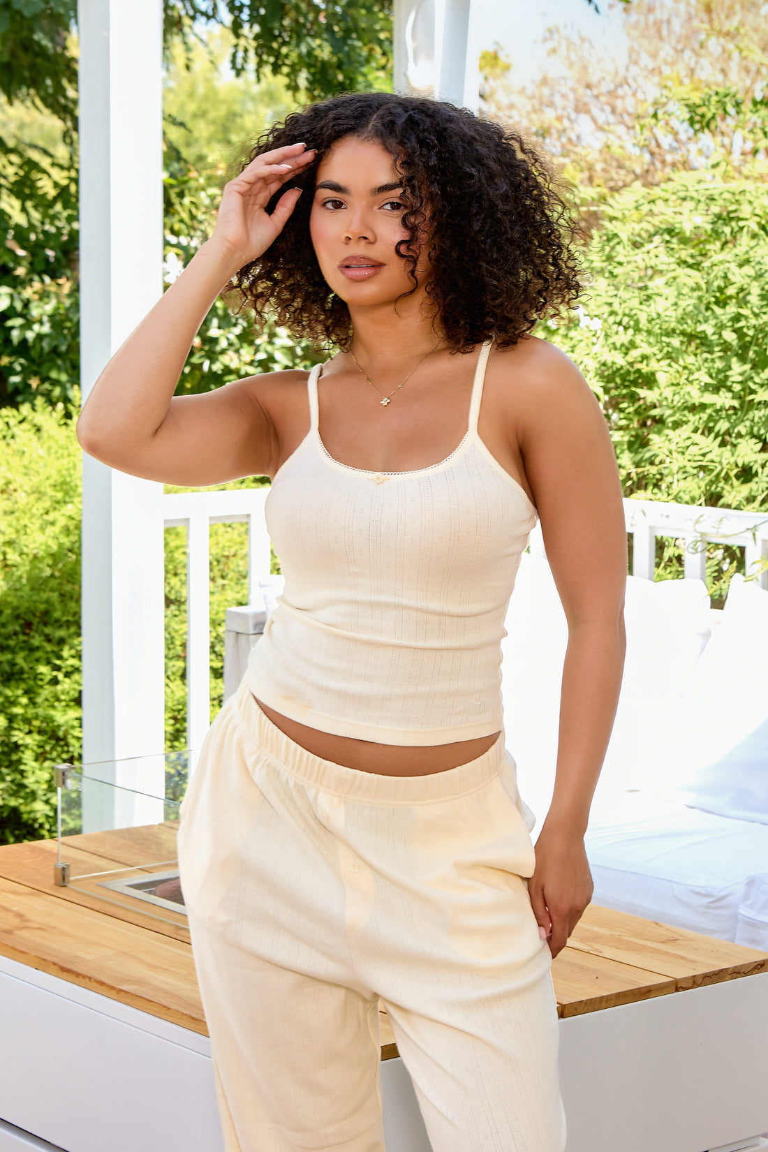 Buttermilk Pointelle Vest