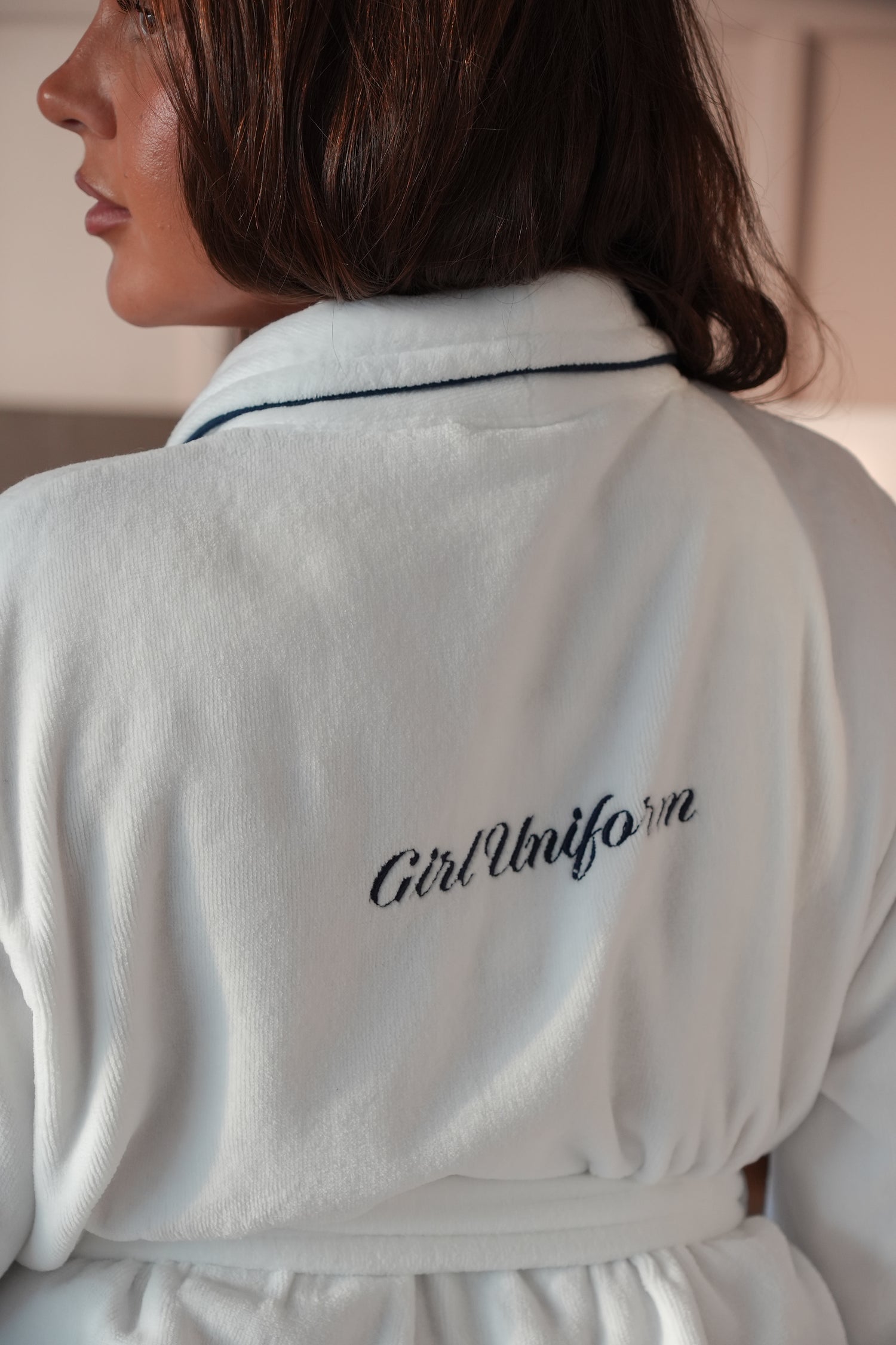 Girl Uniform Luxury Hotel Crest Robe Logo Detail