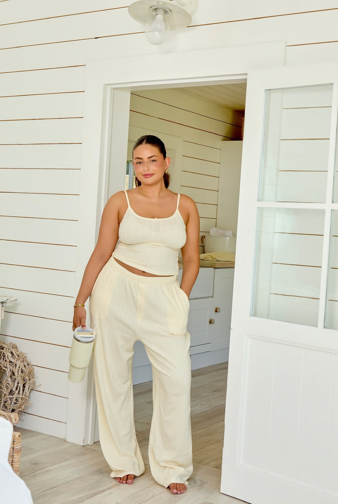 Buttermilk Pointelle Trousers