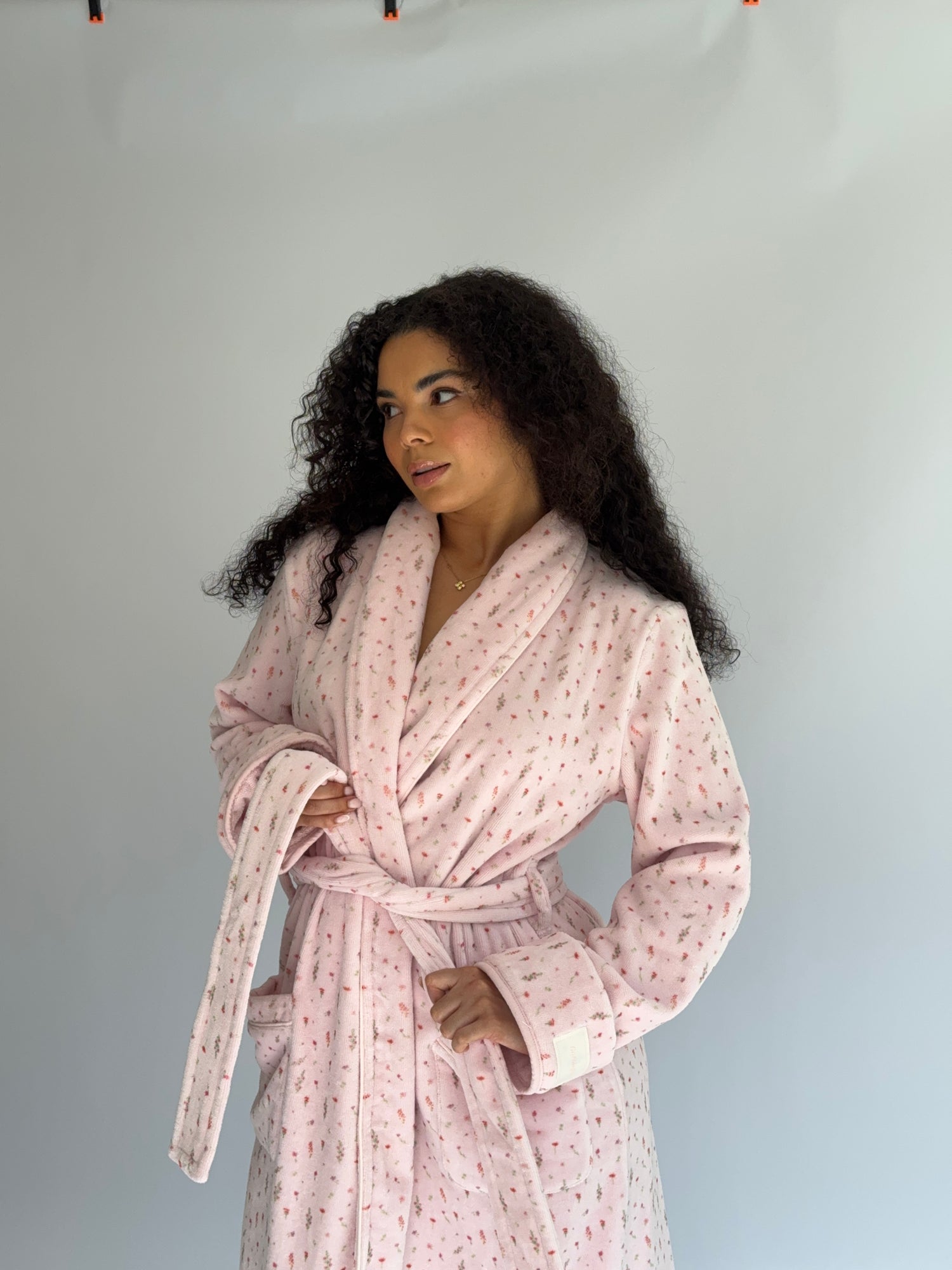 Ditsy Bathrobe in Pink