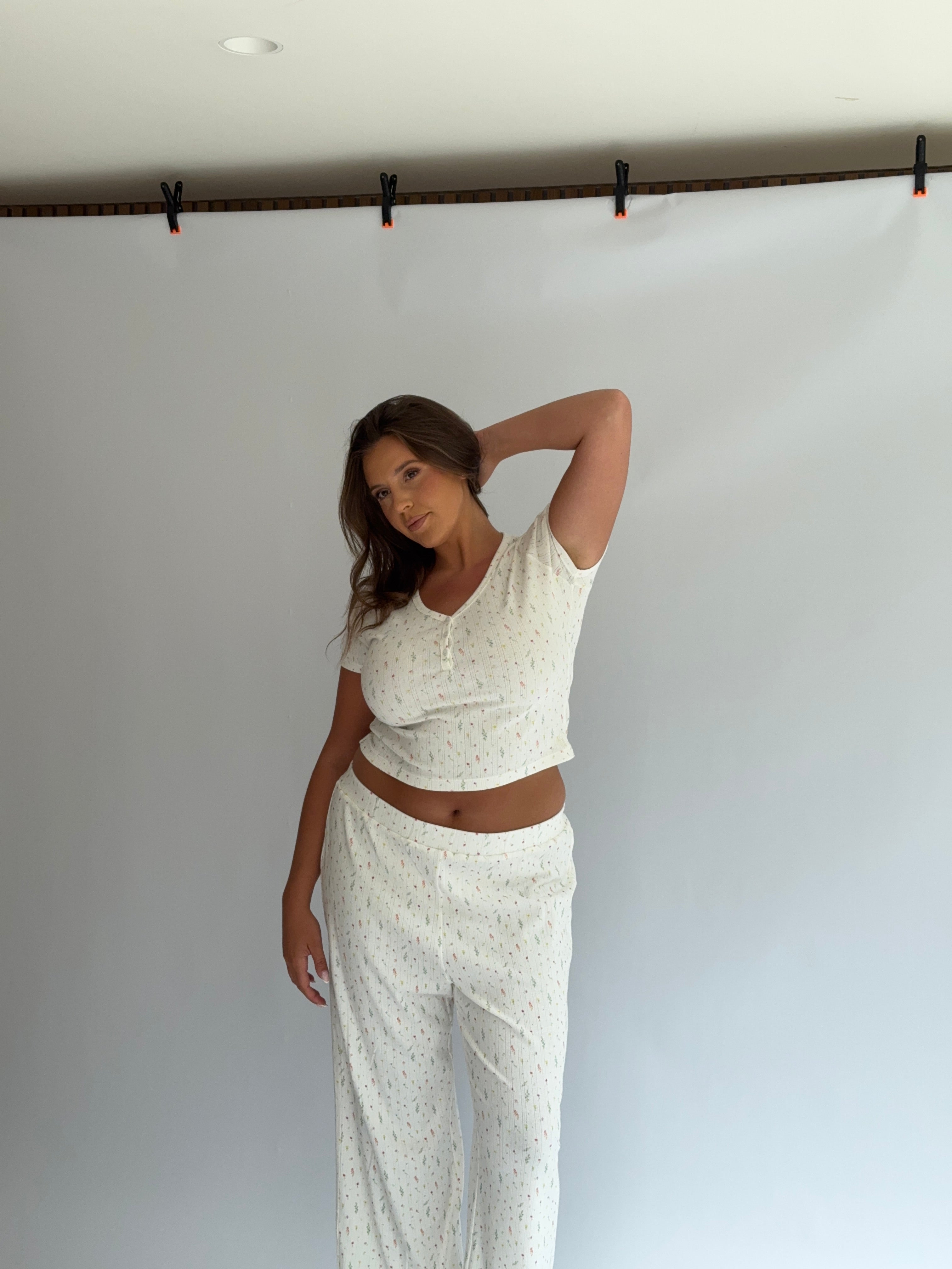 Ditsy Sweetheart Baby Tee in White