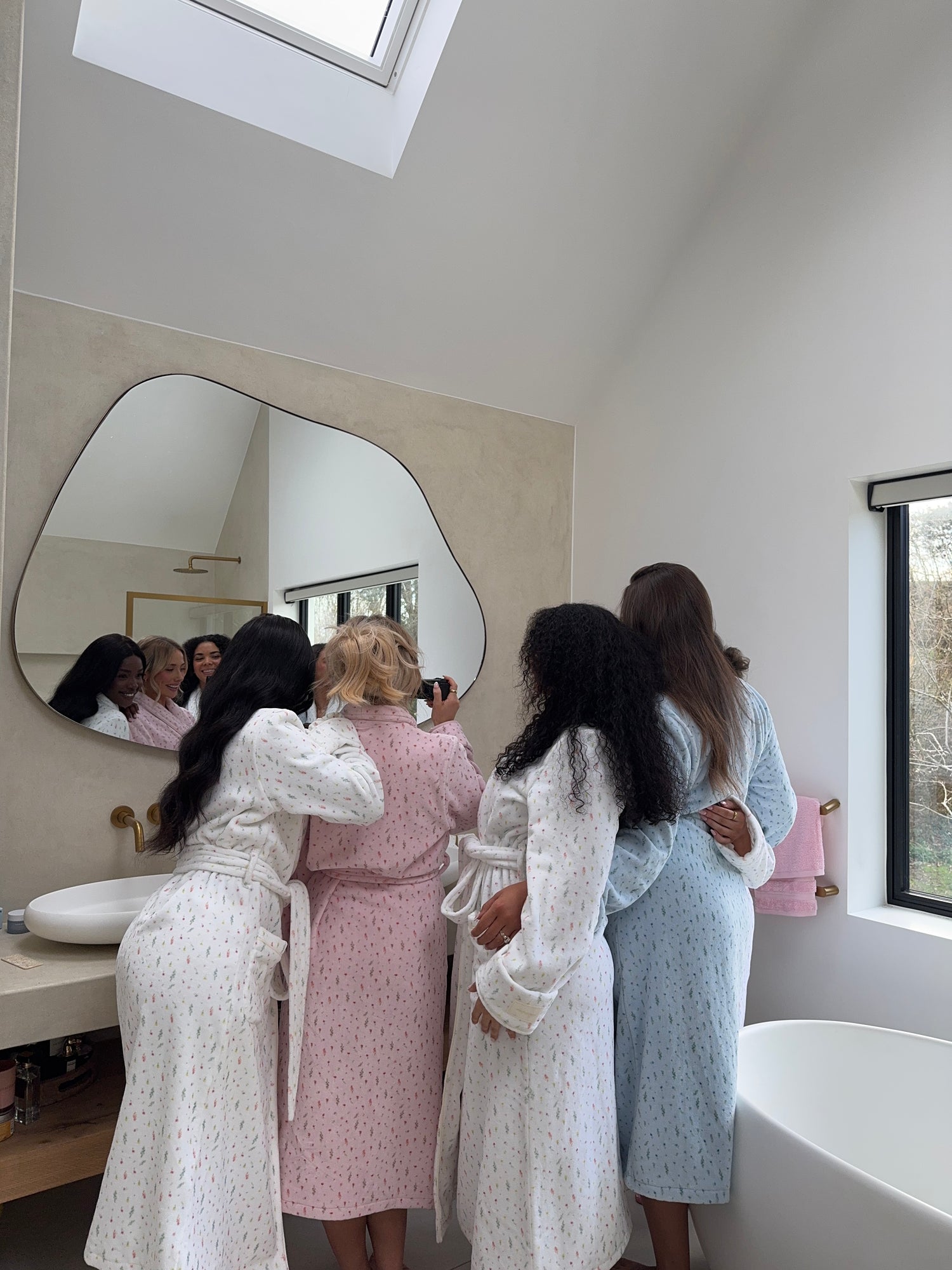 Ditsy Bathrobe in Pink