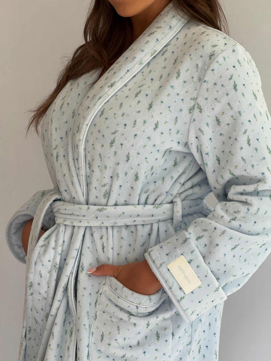 Ditsy Bathrobe in Blue