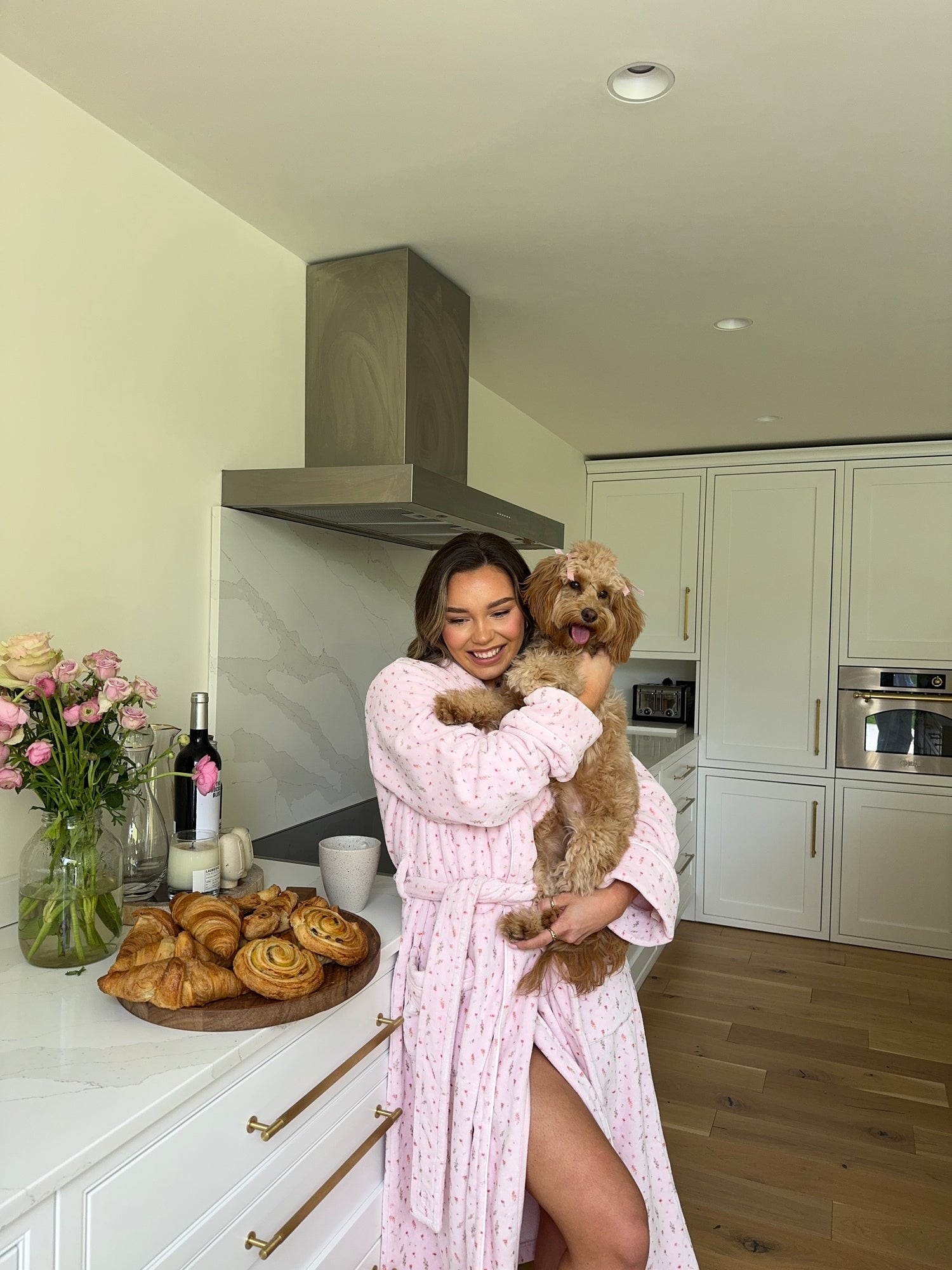 Ditsy Bathrobe in Pink